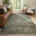 Lahome Sage Green Area Rug 6x9, Machine Washable Rugs for Living Room, Boho Vintage Soft Bedroom Carpet for Dining Room Nursery Apartment Office, Dark Green