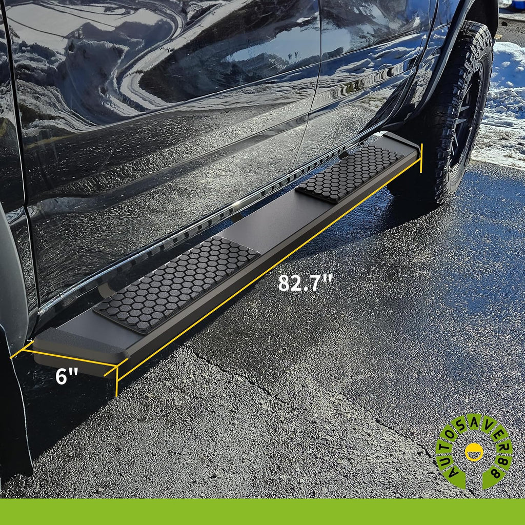 AUTOSAVER88 6 Inches Running Boards Compatible with 2019-2026 Ram 1500 New Body Crew Cab, Stainless Steel Side Steps Black Powder Coated Nerf Bars