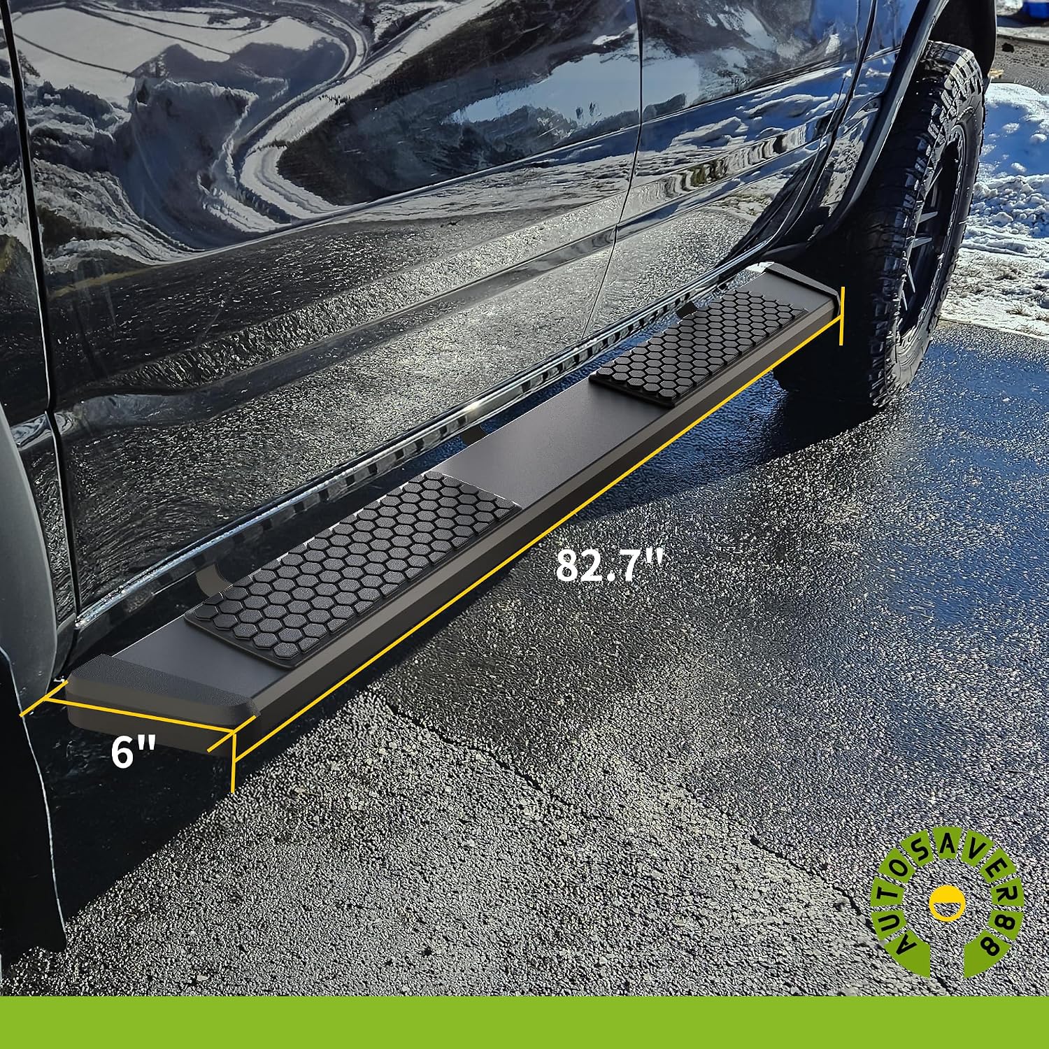 AUTOSAVER88 6 Inches Running Boards Compatible with 2019-2026 Ram 1500 New Body Crew Cab, Stainless Steel Side Steps Black Powder Coated Nerf Bars