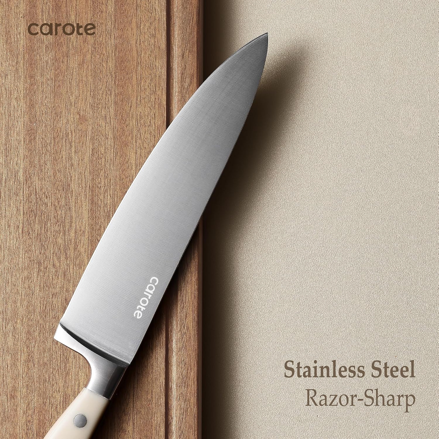 CAROTE 36Pcs Knife Utensil Set