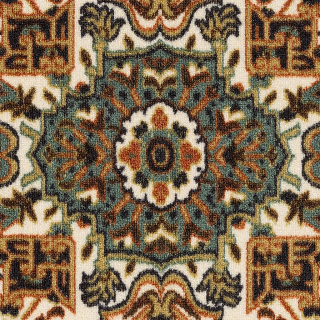 Antep Rugs Alfombras Oriental Traditional 8x10 Non-Skid (Non-Slip) Low Profile Pile Rubber Backing Indoor Area Rugs (Green, 7'10' x 10')